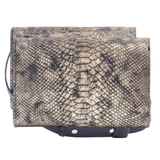 Textured Snake Print Hand Bag