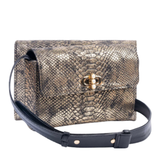Textured Snake Print Hand Bag