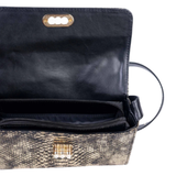 Textured Snake Print Hand Bag