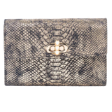 Textured Snake Print Hand Bag